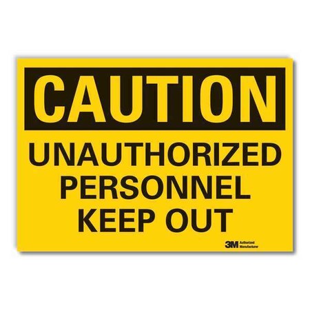 Caution Sign, 10 in H, 14 in W, Non-PVC Polymer, Horizontal Rectangle, English, LCU3-0338-ED_14x10