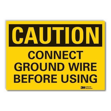Caution Sign, 5 in. H, Vinyl, LCU3-0339-RD_7x5