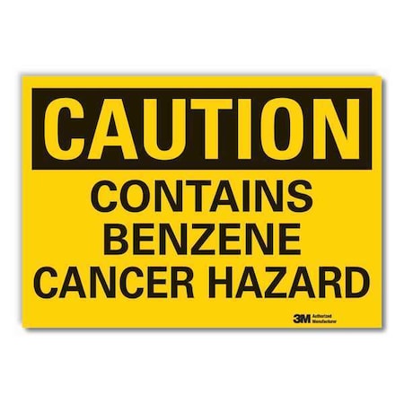 Caution Sign, 3 1/2 in H, 5 in W, Horizontal Rectangle, English, LCU3-0327-RD_5x3.5