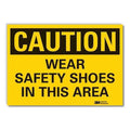 Caution Sign, 10 in Height, 14 in Width, Reflective Sheeting, Horizontal Rectangle, English