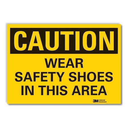 Caution Sign, 10 in Height, 14 in Width, Reflective Sheeting, Horizontal Rectangle, English