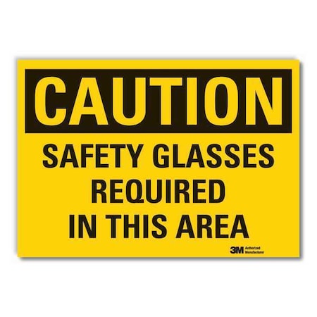 Caution Sign, 3-1/2 in. H, Vinyl, LCU3-0359-RD_5x3.5