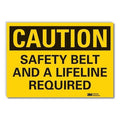 Caution Sign, 10 in Height, 14 in Width, Reflective Sheeting, Horizontal Rectangle, English