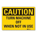Caution Sign, 3-1/2 in. H, Vinyl, 3 1/2 in Height, 5 in Width, Reflective Sheeting, English
