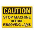 Caution Sign, 3-1/2 in. H, Vinyl, 3 1/2 in Height, 5 in Width, Reflective Sheeting, English