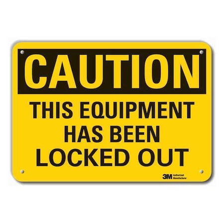 Caution Sign, 10 in Height, 14 in Width, Plastic, Horizontal Rectangle, English