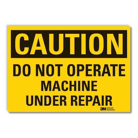 Caution Sign, 3-1/2 in. H, Vinyl, 3 1/2 in Height, 5 in Width, Reflective Sheeting, English