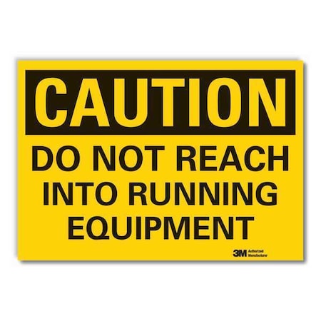 Caution Sign, 3 1/2 in Height, 5 in Width, Reflective Sheeting, Horizontal Rectangle, English