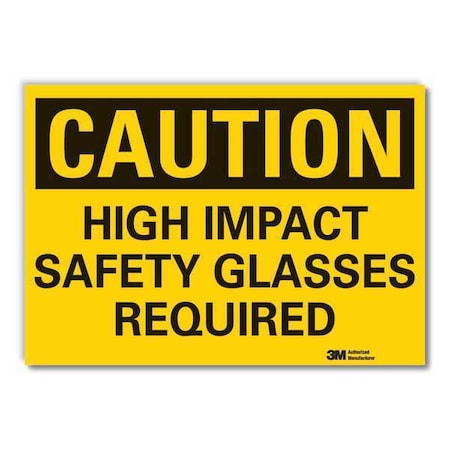 Caution Sign, 7 in. H, Vinyl, High Impact