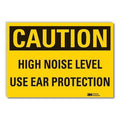 Caution Sign, 5 in Height, 7 in Width, Reflective Sheeting, Horizontal Rectangle, English