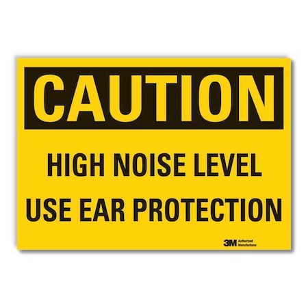 Caution Sign, 5 in Height, 7 in Width, Reflective Sheeting, Horizontal Rectangle, English