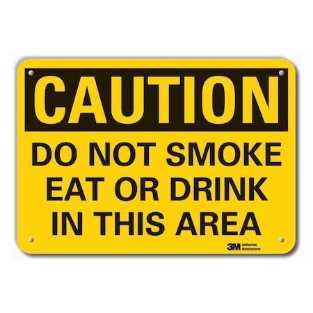 Reflective No Smoking Caution Sign, 7" H, 10" W, Vertical Rectangle, LCU3-0372-RA_10x7