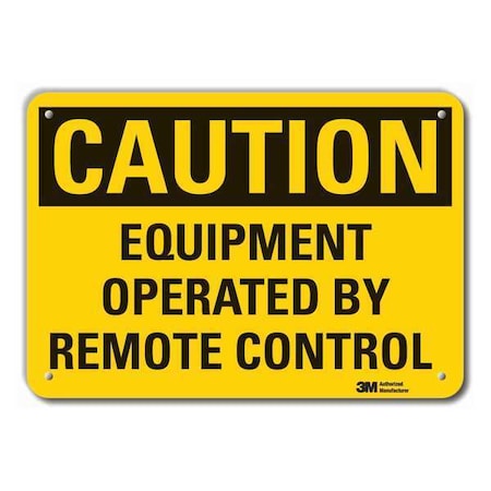 Caution Sign, 10 in Height, 14 in Width, Plastic, Horizontal Rectangle, English