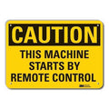 Reflective Machine & Operation Caution Sign, 7 in Height, 10 in Width, Aluminum, English