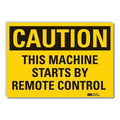 Caution Sign, 10 in Height, 14 in Width, Non-PVC Polymer, Horizontal Rectangle, English