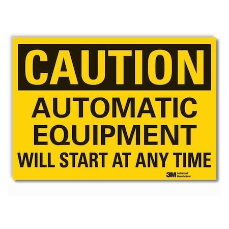 Caution Sign, 3-1/2 in. H, Vinyl, 3 1/2 in Height, 5 in Width, Reflective Sheeting, English