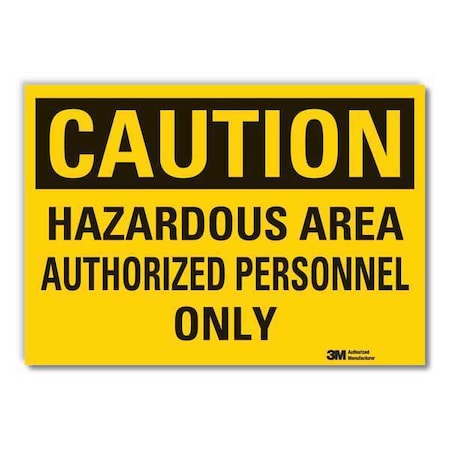 Caution Sign, 10 in Height, 14 in Width, Reflective Sheeting, Horizontal Rectangle, English