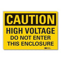 Caution Sign, 3-1/2 in. H, Vinyl, LCU3-0378-RD_5x3.5