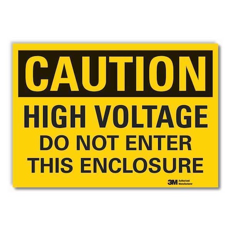 Caution Sign, 3-1/2 in. H, Vinyl, LCU3-0378-RD_5x3.5