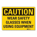 Caution Sign, 3-1/2 in. H, Vinyl, LCU3-0380-RD_5x3.5