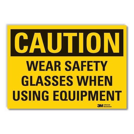 Caution Sign, 3-1/2 in. H, Vinyl, LCU3-0380-RD_5x3.5