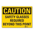 Caution Sign, 7 in H, Vinyl, Safety Glasses, LCU3-0382-RD_10x7