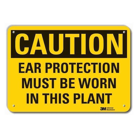 Caution Sign, 14" W, 10" H, 0.055" Thick, LCU3-0384-NP_14x10