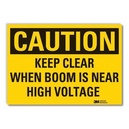 Caution Sign, 3-1/2 in H, Vinyl, Keep Clear