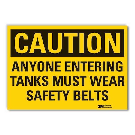 Caution Sign, 5 in. H, Vinyl