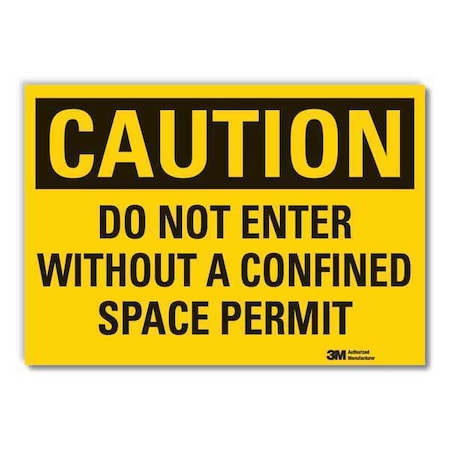 Caution Sign, 3-1/2 in. H, Vinyl, LCU3-0397-RD_5x3.5
