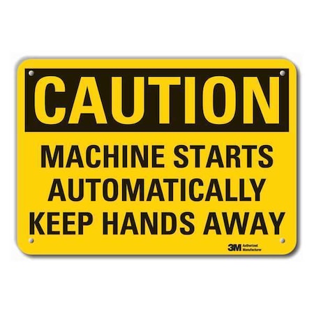 Caution Sign, 10 in Height, 14 in Width, Plastic, Horizontal Rectangle, English