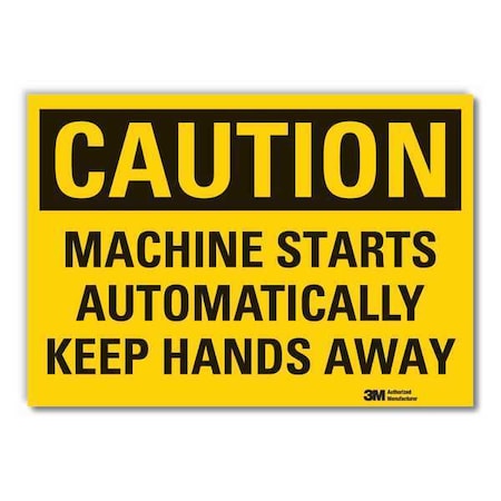 Caution Sign, 3 1/2 in Height, 5 in Width, Reflective Sheeting, Horizontal Rectangle, English