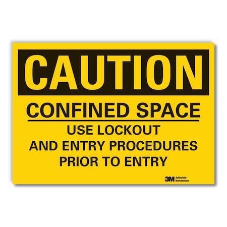 Caution Sign, 3-1/2 in. H, Vinyl, LCU3-0455-RD_5x3.5