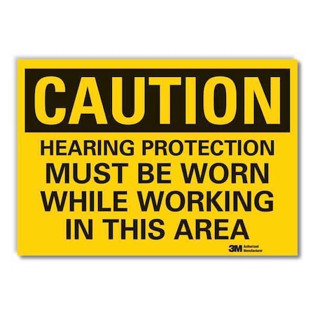 Caution Sign, 3-1/2 in. H, Vinyl, LCU3-0447-RD_5x3.5