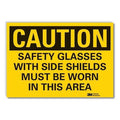 Caution Sign, 3-1/2 in. H, Vinyl, LCU3-0450-RD_5x3.5