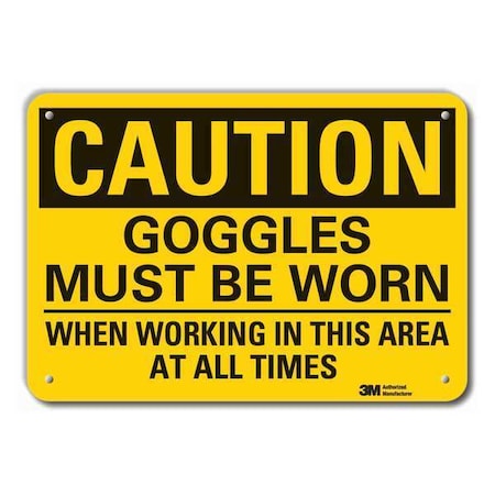 Caution Sign, 14" W, 10" H, 0.055" Thick, LCU3-0451-NP_14x10