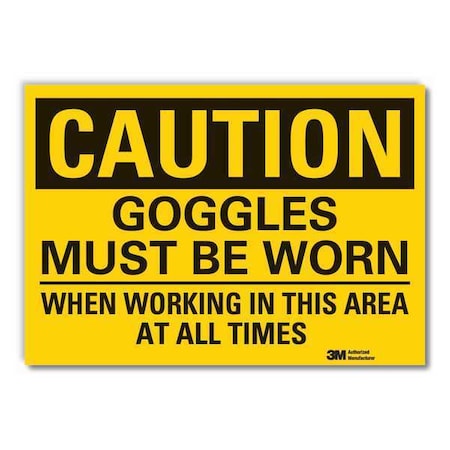 Caution Sign, 5 in. H, Vinyl, LCU3-0451-RD_7x5