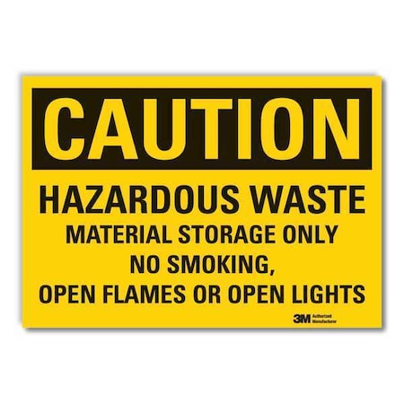 Caution Sign, 10" H, 14 in W, Non-PVC Polymer, Horizontal Rectangle, English, LCU3-0472-ED_14x10