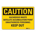 Caution Sign, 3 1/2 in H, 5 in W, Horizontal Rectangle, English, LCU3-0473-RD_5x3.5