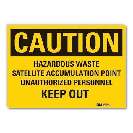 Caution Sign, 3 1/2 in H, 5 in W, Horizontal Rectangle, English, LCU3-0473-RD_5x3.5