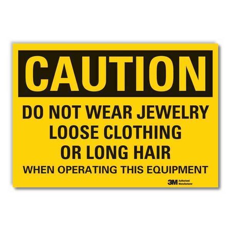 Caution Sign, 3-1/2 in. H, Vinyl, 3 1/2 in Height, 5 in Width, Reflective Sheeting, English