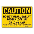 Caution Sign, 5 in Height, 7 in Width, Reflective Sheeting, Horizontal Rectangle, English