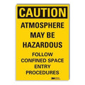 Caution Sign, 3-1/2 in. H, Vinyl, LCU3-0460-RD_5x3.5