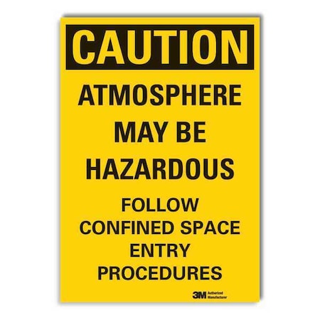 Caution Sign, 3-1/2 in. H, Vinyl, LCU3-0460-RD_5x3.5