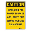 Caution Sign, 3-1/2 in. H, Vinyl, LCU3-0464-RD_5x3.5