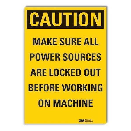 Caution Sign, 3-1/2 in. H, Vinyl, LCU3-0464-RD_5x3.5