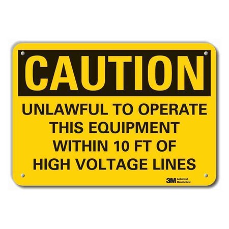 Caution Sign, 14" W, 10" H, 0.055" Thick, LCU3-0465-NP_14x10