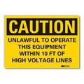 Caution Sign, 3-1/2 in. H, Vinyl, LCU3-0465-RD_5x3.5