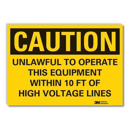 Caution Sign, 3-1/2 in. H, Vinyl, LCU3-0465-RD_5x3.5