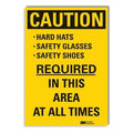 Caution Sign, 5 in Height, 3 1/2 in Width, Reflective Sheeting, Vertical Rectangle, English